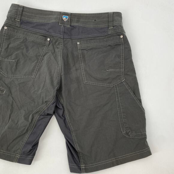 Kuhl Mens Radikl 10.5" Shorts SZ 32 Green Gray Pockets Outdoors Hiking Casual - Picture 1 of 5